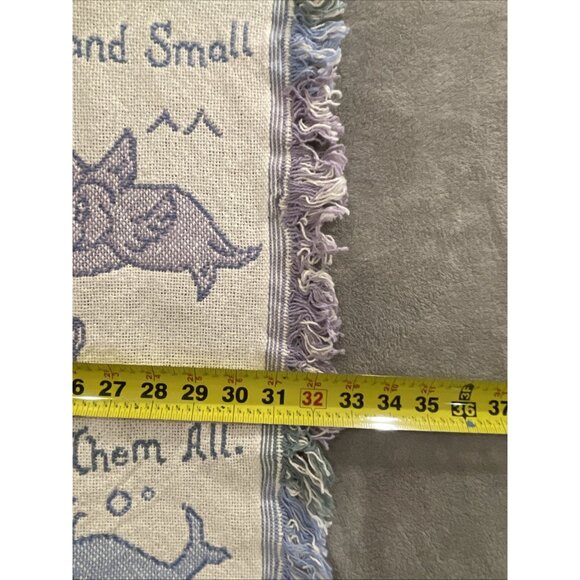 NWT Vintage‎ MMW 1993 Animal Motif Woven Throw All Things Bright & Beautiful 47” - Picture 8 of 11